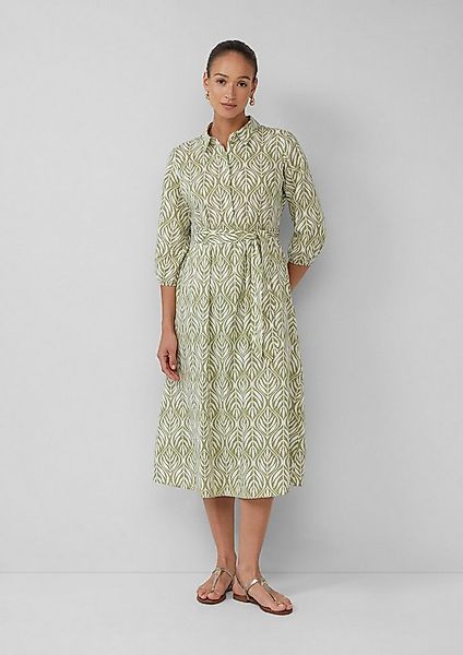 s.Oliver Midikleid Kleid Hemdblusenkleid in Midilänge mit All-over-Print günstig online kaufen