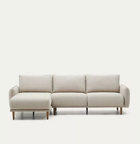 Natur24 Sofa 3-Sitzer-Sofa mit Chaiselongue Carlota 262 x 84 x 158 cm Beige günstig online kaufen