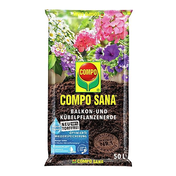 Compo Sana Balkon- und Kübelpflanzenerde Torffrei 45 x 50, günstig online kaufen