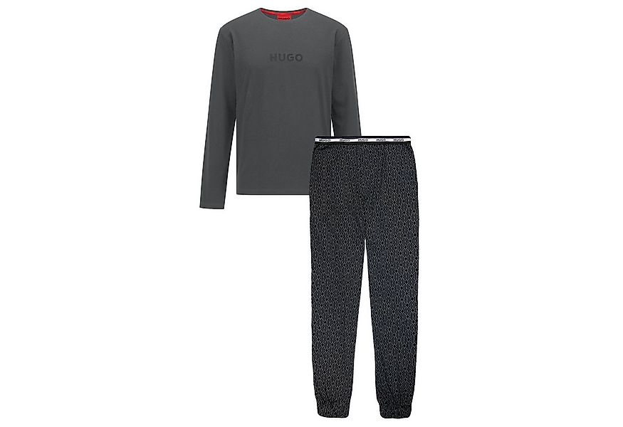 HUGO Pyjama Jim Long Set (2 tlg) mit Markenschriftzug auf Oberteil günstig online kaufen