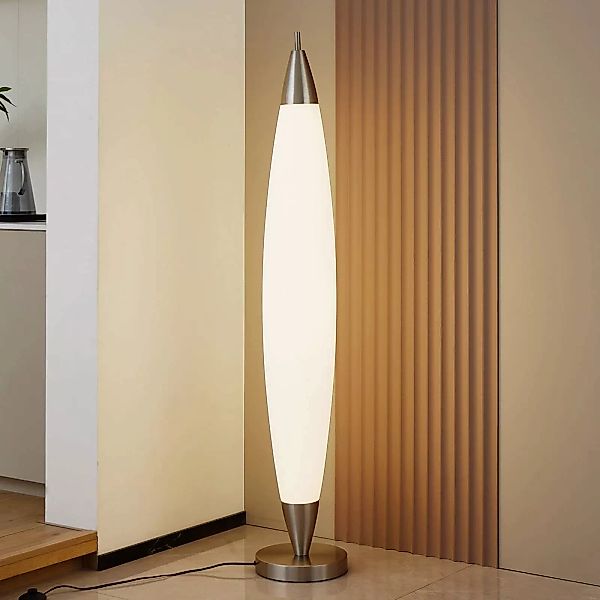 Lucande LED-Stehleuchte Tarell, weiß/nickel, 146 cm, dimmbar günstig online kaufen