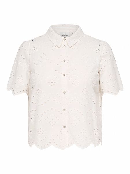 ONLY CARMAKOMA Kurzarmbluse "CARVALAIS S/S SHIRT WVN NOOS" Lochstickerei-De günstig online kaufen