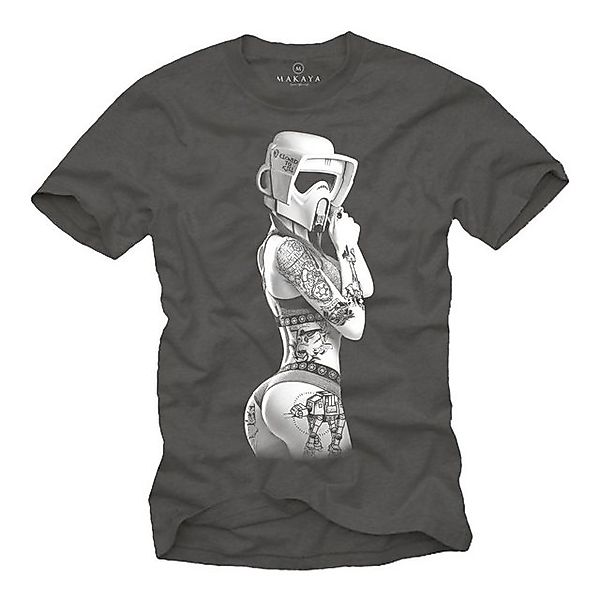 MAKAYA Print-Shirt Herren Ink Wars Tattoo Trooper Coole Geschenke Männer Be günstig online kaufen