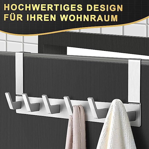 Refined Living Türhaken Türgarderobe zum Einhängen mit 6 Haken, ohne Bohren günstig online kaufen