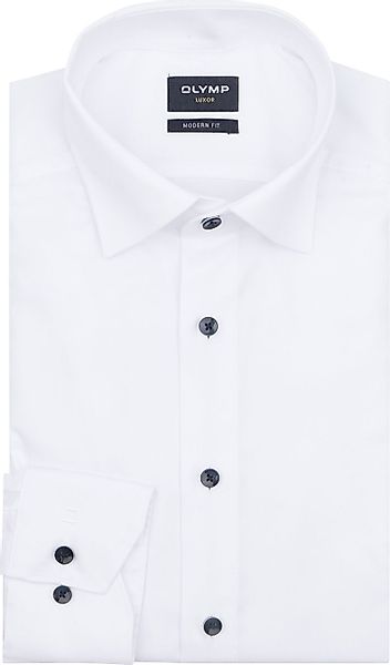 OLYMP Luxor Hemd Contrast Button Weiß - Größe 40 günstig online kaufen