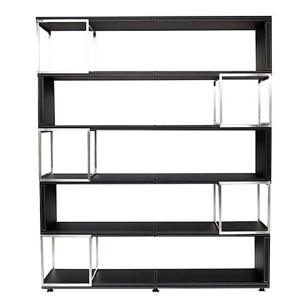 Jet-Line Aktenschrank/Regal Pavia in Schwarz  Bezogen mit Kunstleder 220x18 günstig online kaufen