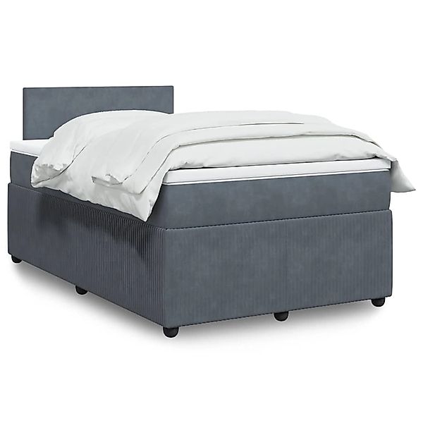 vidaXL Boxspringbett mit Matratze Dunkelgrau 120x190 cm Samt 3289981 günstig online kaufen