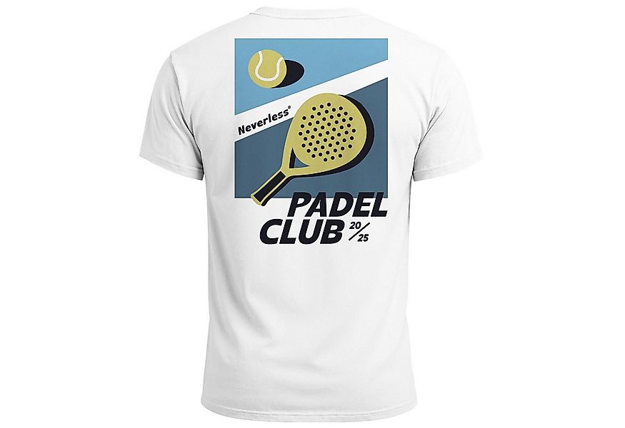 Neverless Print-Shirt Herren T-Shirt Backprint Padel Club Tennis Retro Vint günstig online kaufen