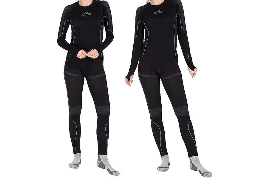 Alpenwert Thermounterhemd Thermounterwäsche Set Damen – mit Daumenloch wärm günstig online kaufen