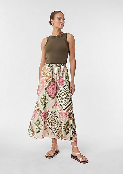 comma Maxirock Rock Maxi-Rock aus Viskose mit All-over-Print günstig online kaufen