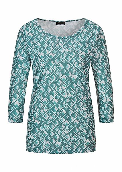 GOLDNER Print-Shirt "Halbarm Viskoseshirt im Allover-Design" U-Boot-Ausschn günstig online kaufen