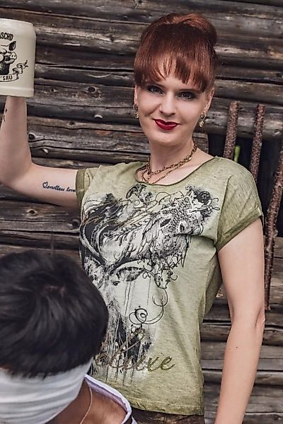 Hangowear Trachtenshirt Trachtenshirt Damen - YOLA - oliv günstig online kaufen