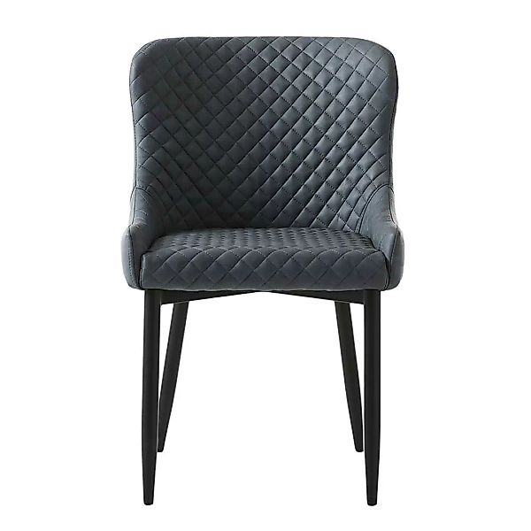 Esstisch Stühle in Grau Kunstleder 45 cm Sitztiefe (2er Set) günstig online kaufen