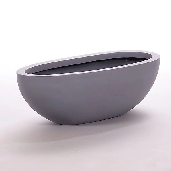 Elegant Einrichten Pflanzkübel Fiberglas Oval 65x31xH25cm Grau günstig online kaufen