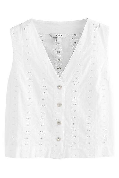 Next Anzugweste Weste mit Knopfleiste und Lochstickerei (1-tlg) günstig online kaufen