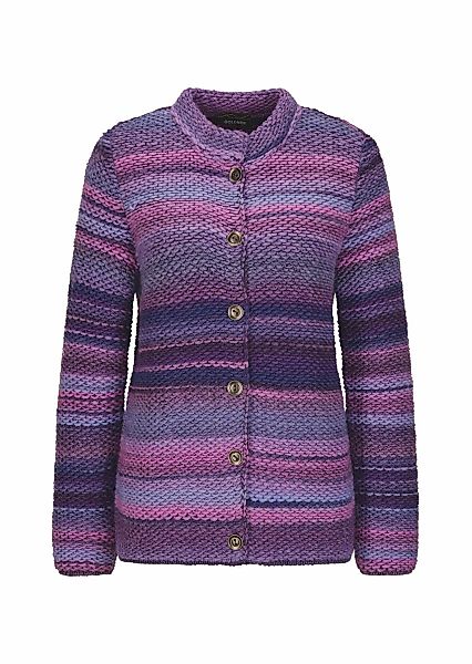 GOLDNER Strickjacke "Multicolor Woll-Jacke mit Stehkragen" Multicolor-Ringe günstig online kaufen