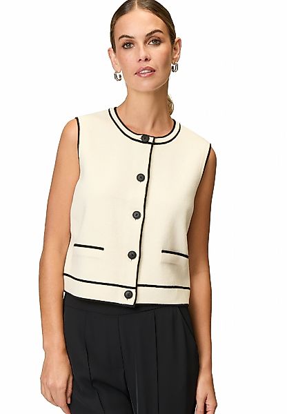 Zero Strickpullover "zero Damen Strickjacke mit Kontrastpaspeln", (1 tlg.), günstig online kaufen