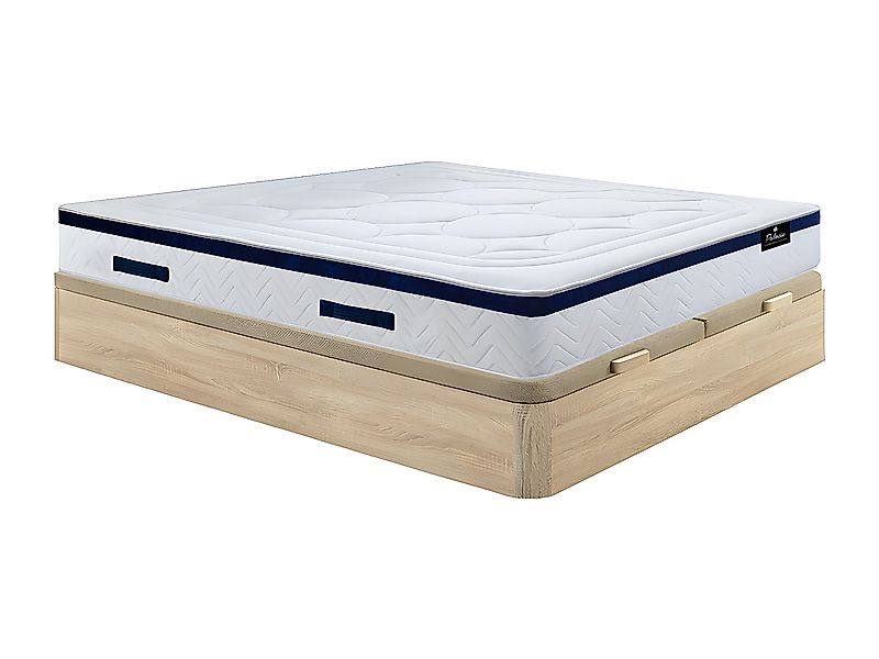 Set aus Bettgestell mit Bettkasten + Taschenfederkernmatratze - 180 x 200 c günstig online kaufen