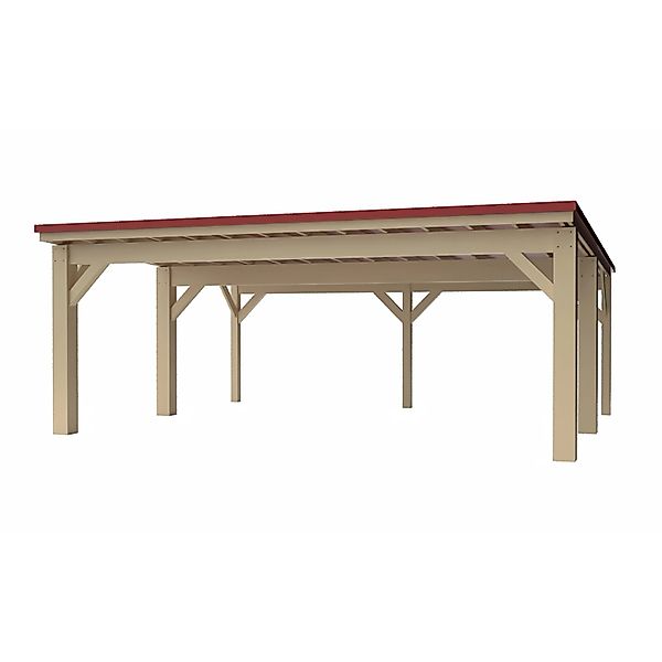 Holzbrüder Carport Ralf 42 250 kg/m² Imprägniert-Rot günstig online kaufen