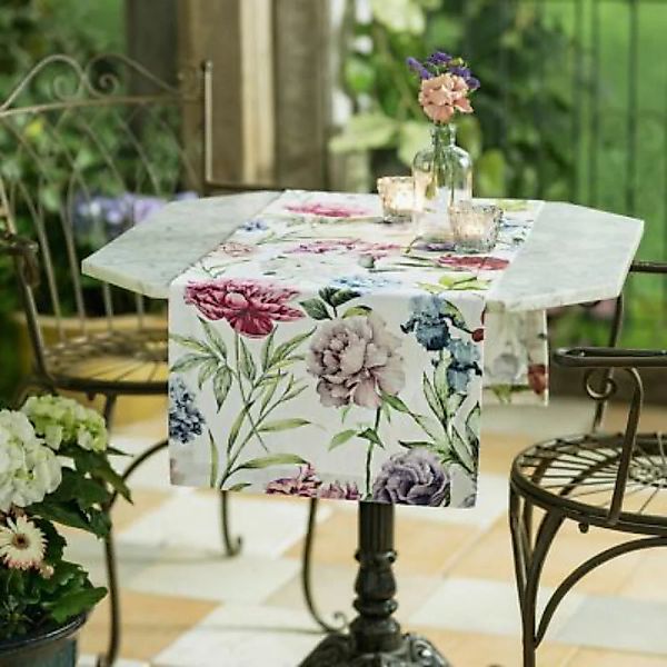HOME Living Tischläufer Blumenwiese Tischläufer weiß günstig online kaufen