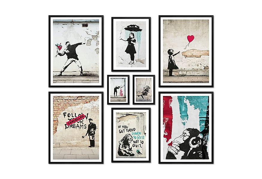 ARTFAVES Bilder-Collage Poster Set - BANKSY STREET ART - Deko Wandbilder sc günstig online kaufen