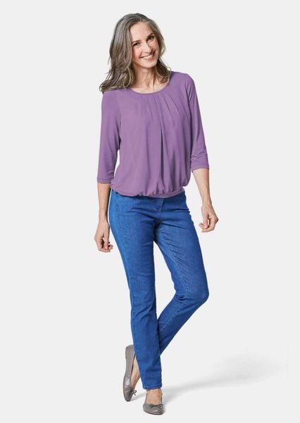 GOLDNER Kurzarmbluse Kurzgröße: Chiffon-Shirt mit 3/4-Arm, günstig online kaufen