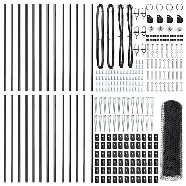 vidaXL Zaunpfosten Grau 50 x 0,5 m 13 mm Masche Stahl und PVC 3353259 günstig online kaufen