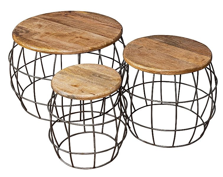 Levandeo® Couchtisch, 3er Set Couchtische Mango günstig online kaufen