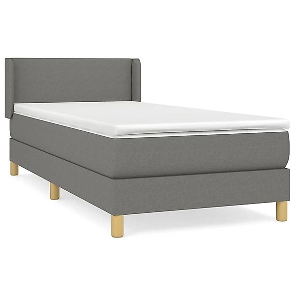 vidaXL Boxspringbett mit Matratze Dunkelgrau 90x200 cm Stoff 3130082 günstig online kaufen