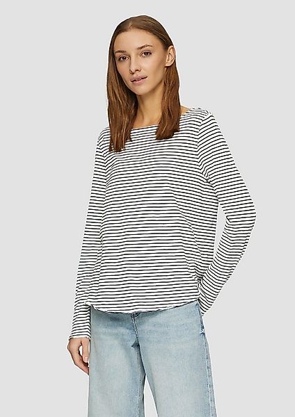 s.Oliver Langarmshirt T-Shirt Longsleeve mit Flammgarnstruktur und U-Boot-A günstig online kaufen