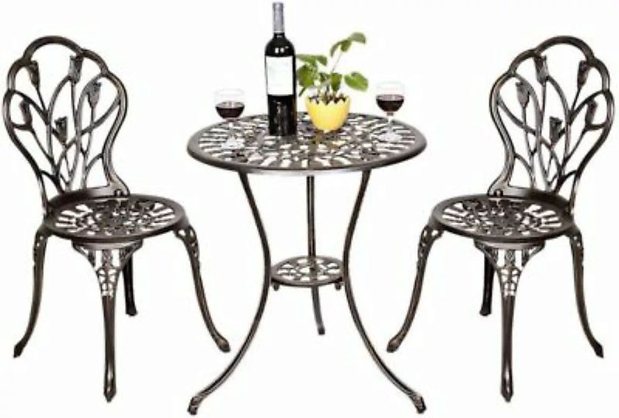 COSTWAY® Gartentisch mit 2 Stühlen braun günstig online kaufen