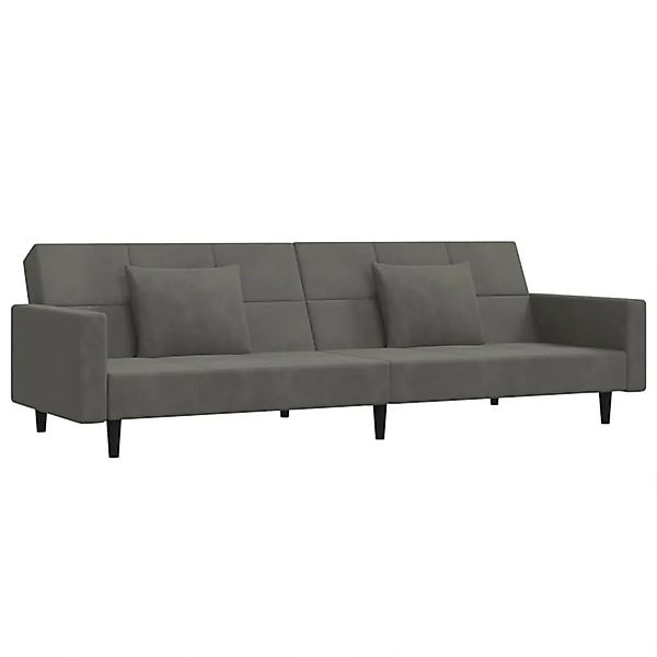 vidaXL Schlafsofa 2-Sitzer mit 2 Kissen Dunkelgrau Samt 375817 günstig online kaufen