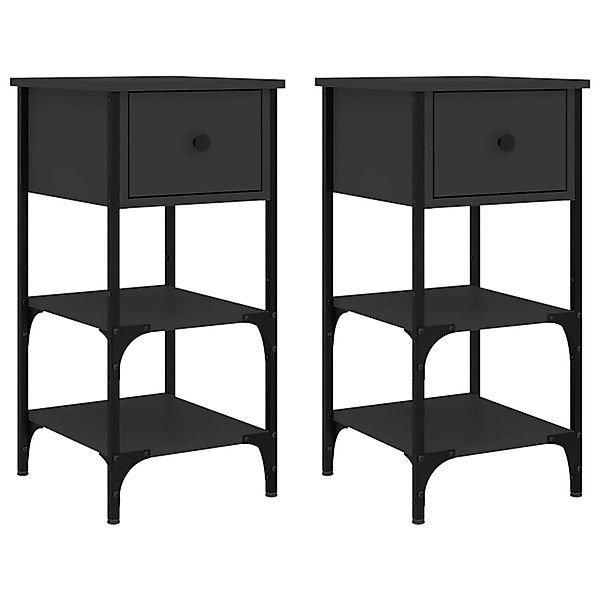 vidaXL Nachttische 2 Stk Schwarz 34x36x70 cm Holzwerkstoff günstig online kaufen