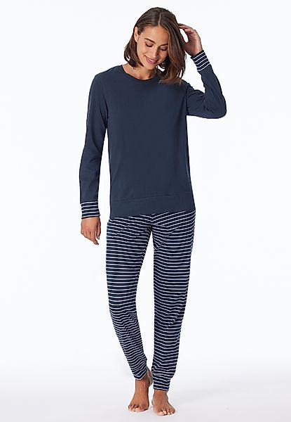 uncover by SCHIESSER Schlafanzug "Uncover Nightwear" 2 tlg. Rundhalsausschn günstig online kaufen