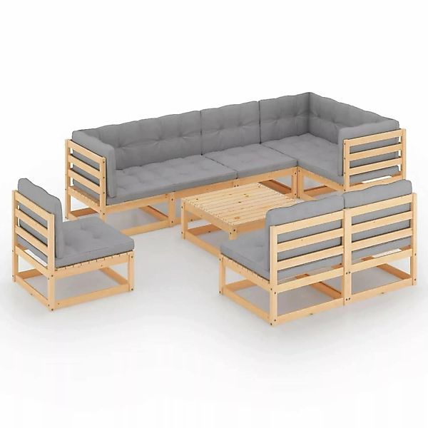 9-tlg. Garten-lounge-set Mit Kissen Massivholz Kiefer günstig online kaufen