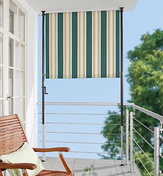 Angerer Freizeitmöbel Klemm-Senkrechtmarkise Nr. 8700 grün/beige, günstig online kaufen