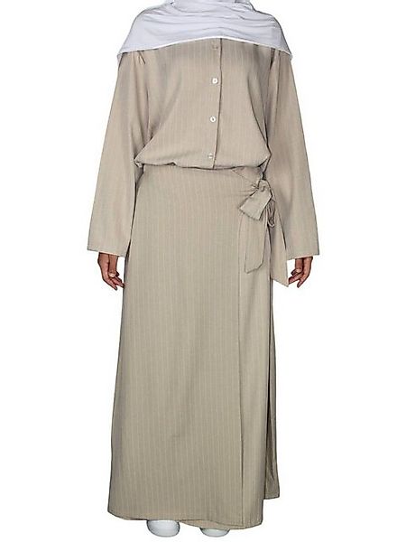 Aymasal Maxikleid 2 tlg. Liniertes Hemd & Rock Set EMIRA Abaya Alltagskleid günstig online kaufen