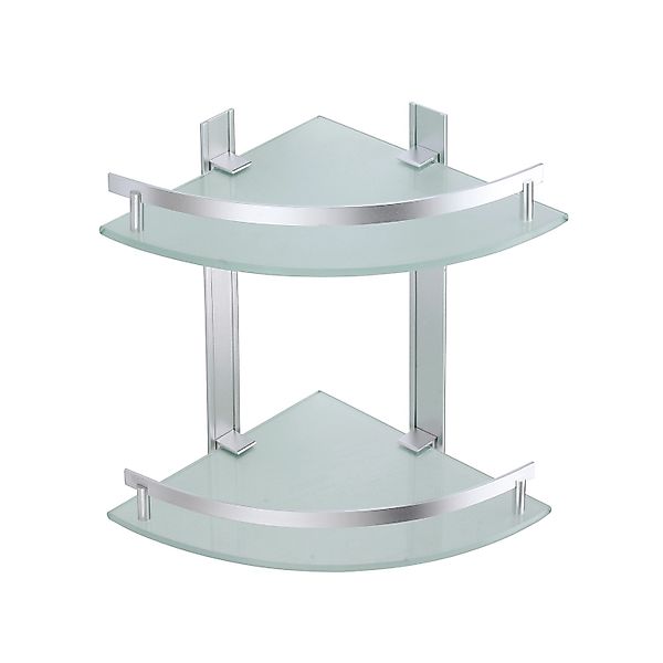 MSV Eck-Duschregal Tabarca Alu & Glas 24 cm x 24 cm x 30 cm günstig online kaufen