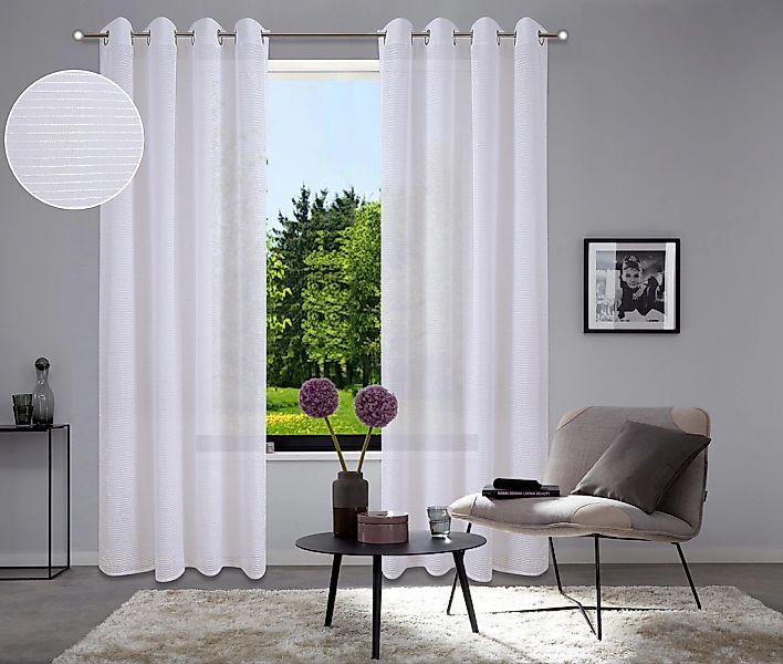 Home affaire Gardine "Authal" Ösen 1 Stk. tlg. Jacquardgardine mit Chenille günstig online kaufen