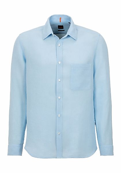 BOSS ORANGE Leinenhemd "Relegant" 100% Leinen Regular Fit Atmungsaktiv günstig online kaufen