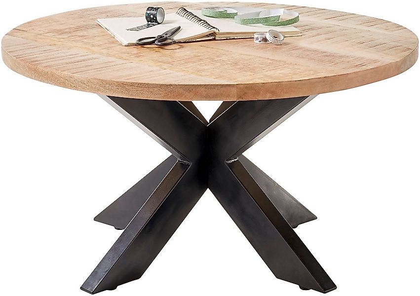 Stolkom Sp.z.o.o. Couchtisch Ace, rund, Tisch in Massivholz Mango günstig online kaufen