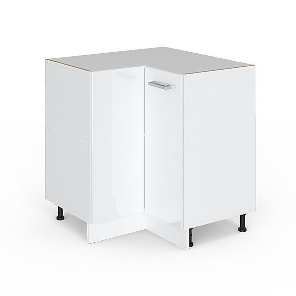 Vicco Eckunterschrank R-Line, Weiß Hochglanz/Weiß, 75.6 günstig online kaufen