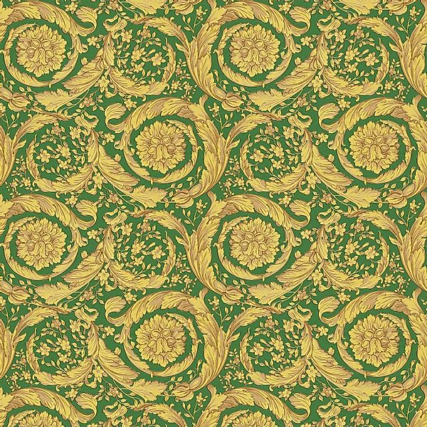 PROFHOME 366926-GU Luxus Tapete Barock schimmernd Grün Gold Gelb 7,035 m2 0 günstig online kaufen