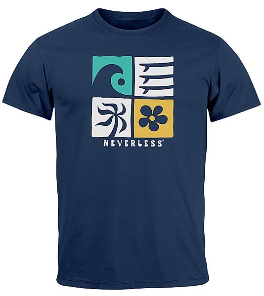 Neverless Print-Shirt Herren T-Shirt Surfing Icons günstig online kaufen
