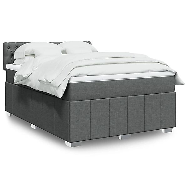 vidaXL Boxspringbett mit Matratze Dunkelgrau 160x200 cm Stoff 3289427 günstig online kaufen