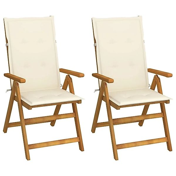 vidaXL Garten-Liegestühle 2 Stk mit Kissen Akazie Massivholz 3064061 günstig online kaufen