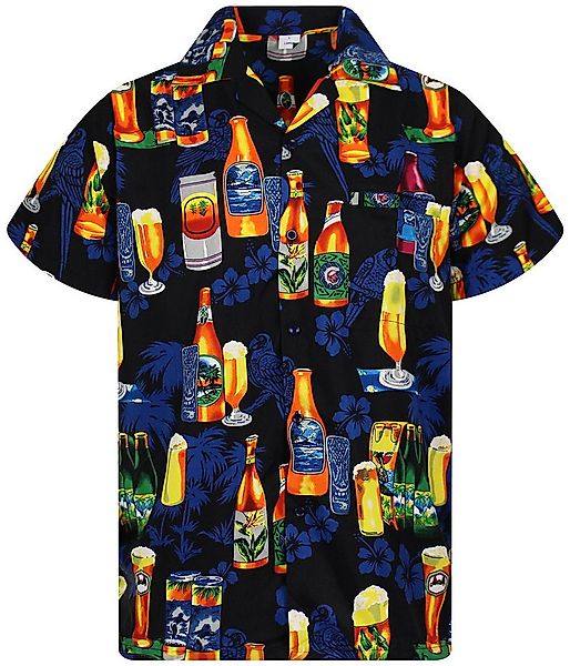 King Kameha Hawaiihemd Beerbottle Funky Hawaii-Hemd Herren Kurzarm Front-Ta günstig online kaufen