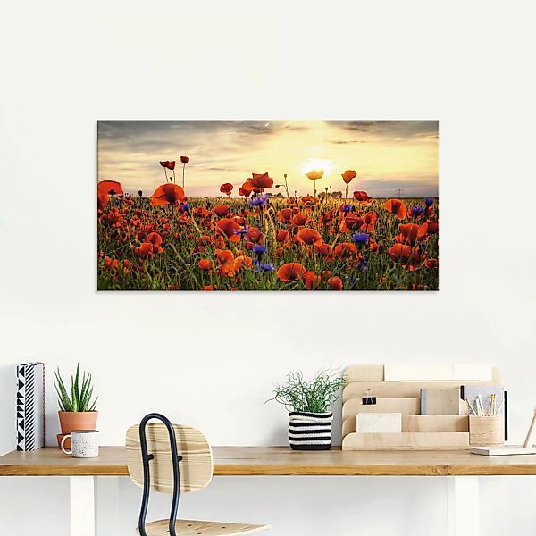 Artland Glasbild »Mohnblumen«, Blumen, (1 St.), in verschiedenen Größen günstig online kaufen
