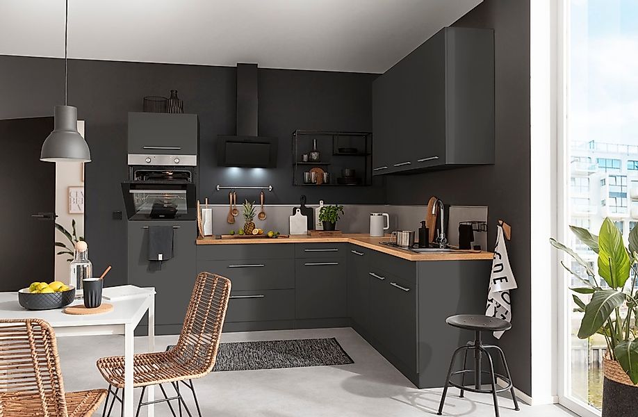 wiho Küchen Winkelküche "Unna" mit E-Geräten, Stellbreite 260 x 220 cm günstig online kaufen
