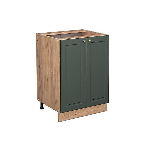 Vicco Küchenunterschrank Fame-Line Grün-Gold Landhaus/Goldkraft Eiche 60 cm günstig online kaufen